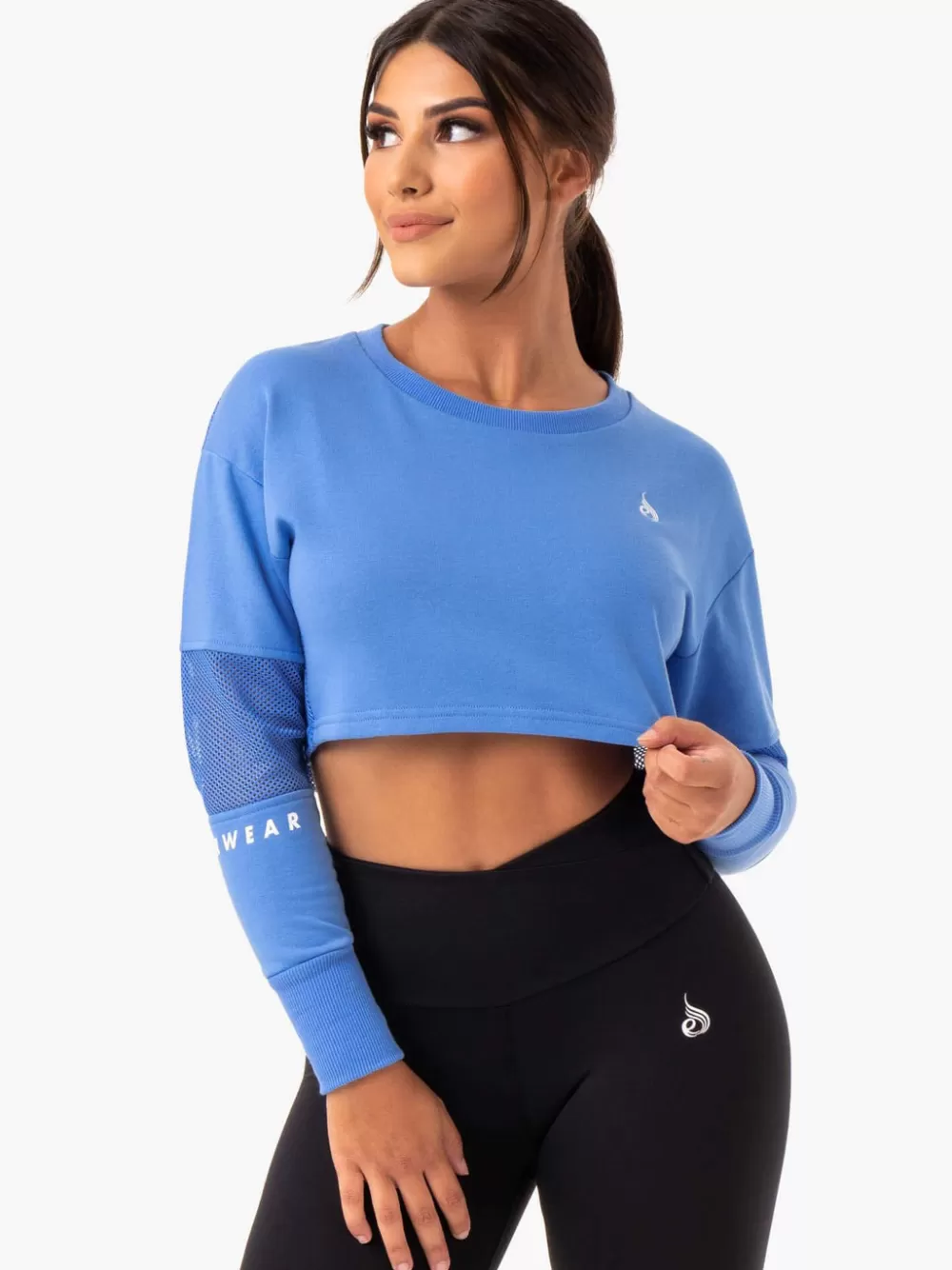 Fashion Amazon Mesh Cropped Sweater Womens Tops