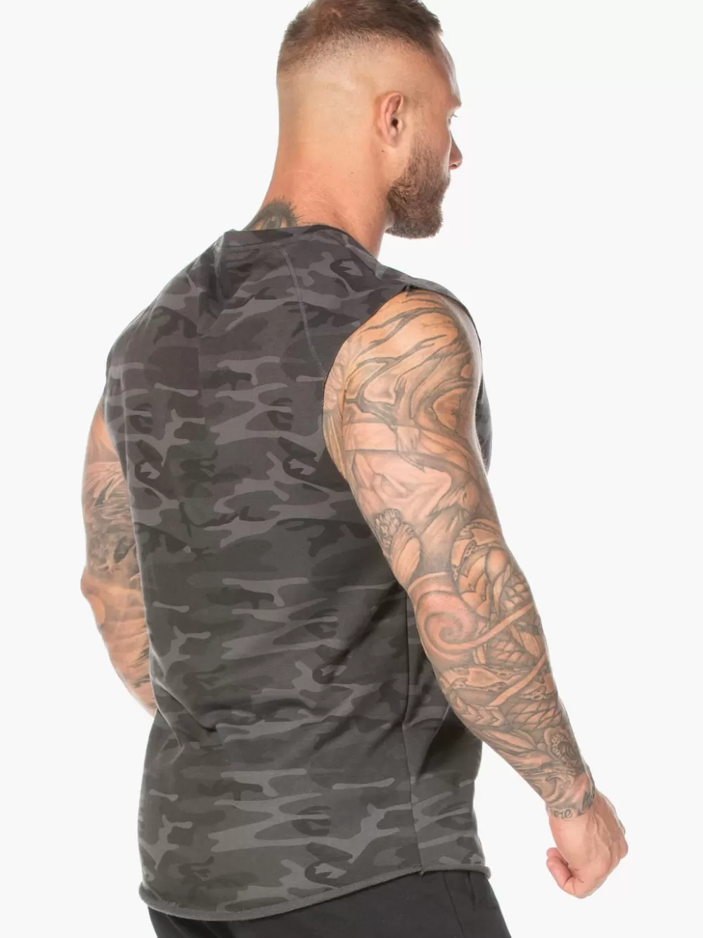 Discount Camo Fleece Tank Mens Tops