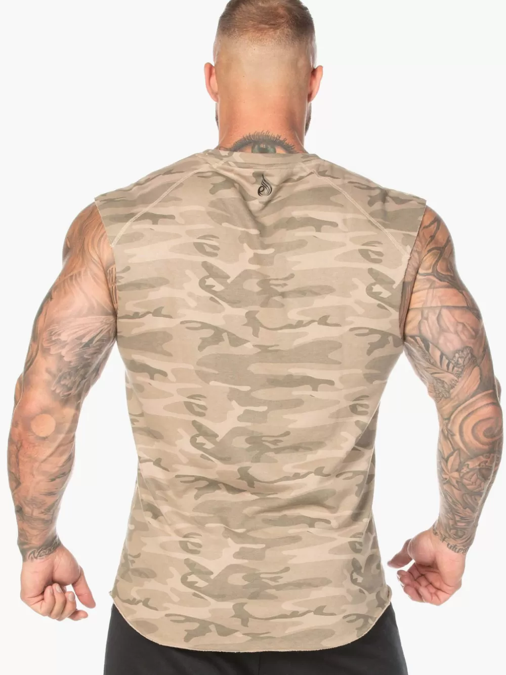 Clearance Camo Fleece Tank Mens Tops