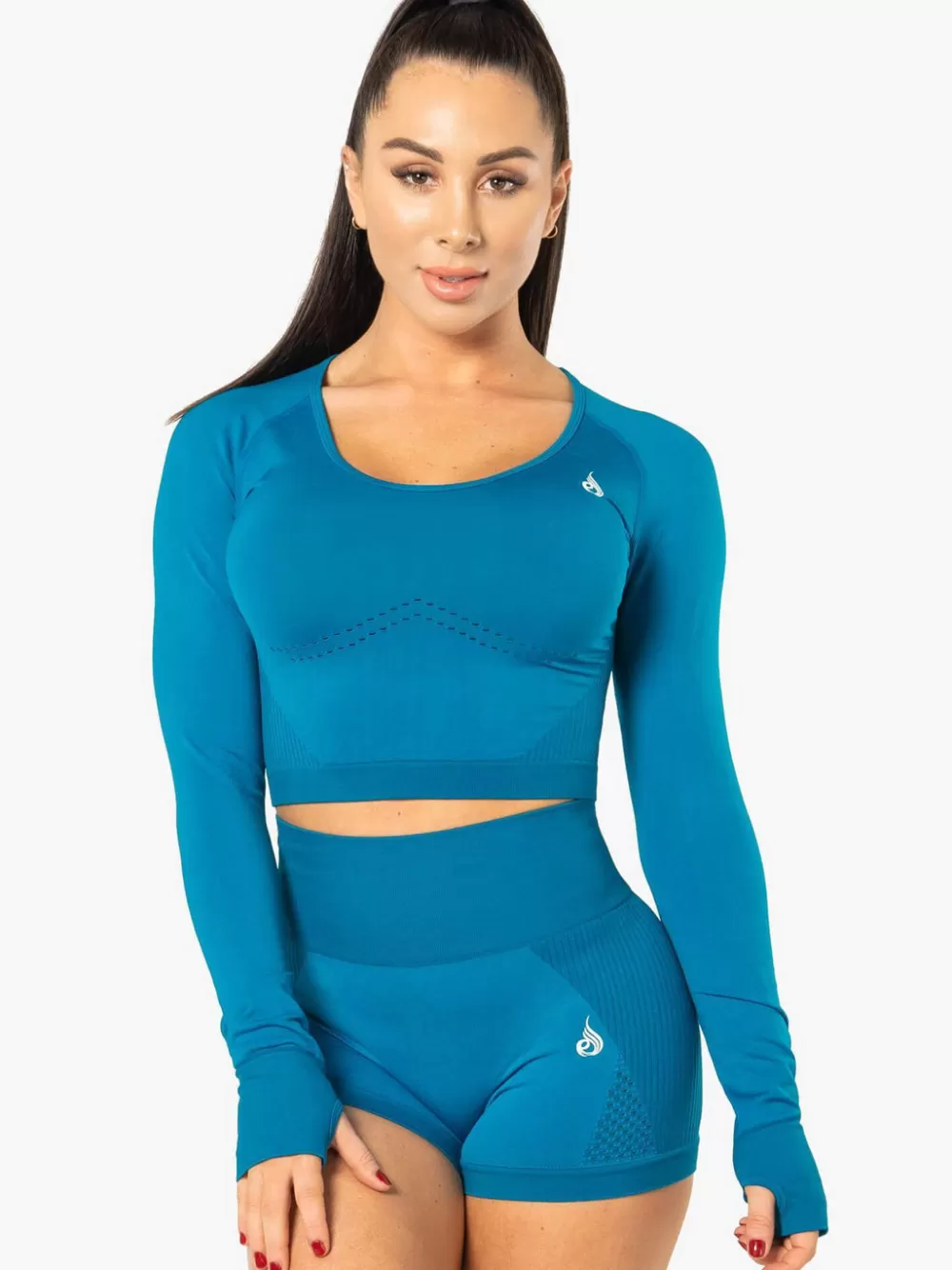 Clearance Electra Seamless Long Sleeve Crop Top Womens Tops