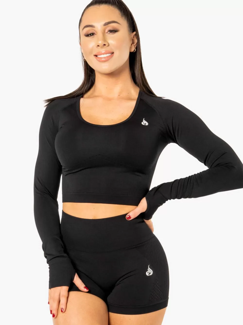 Cheap Electra Seamless Long Sleeve Crop Top Womens Tops