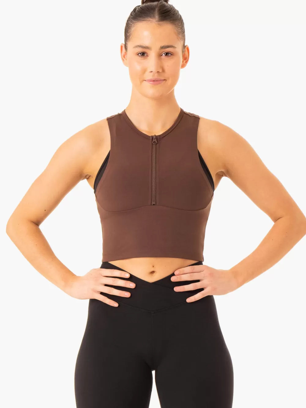 New Embody Zip Up Crop Womens Tops