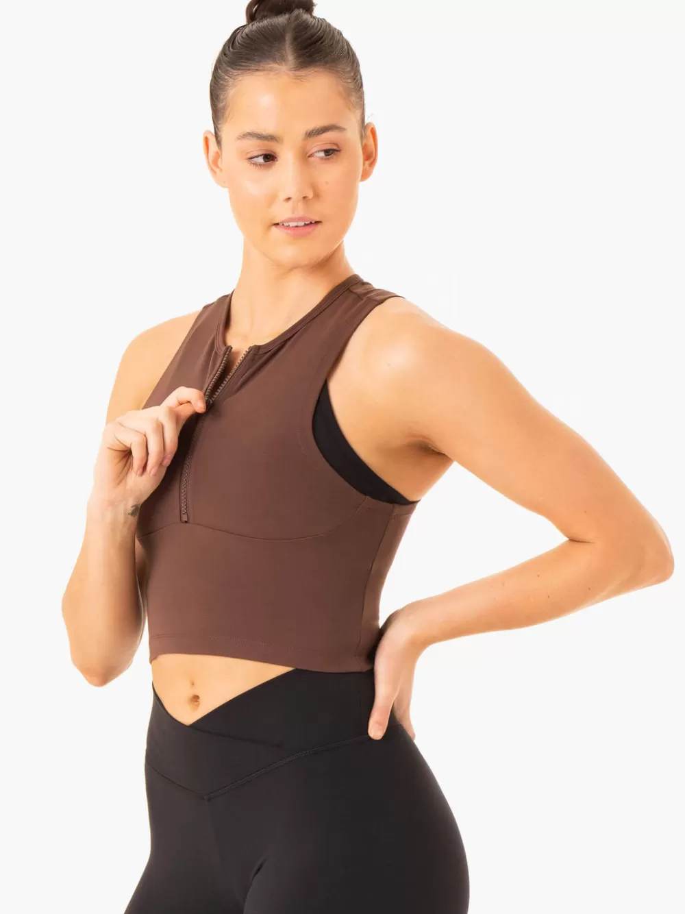 New Embody Zip Up Crop Womens Tops