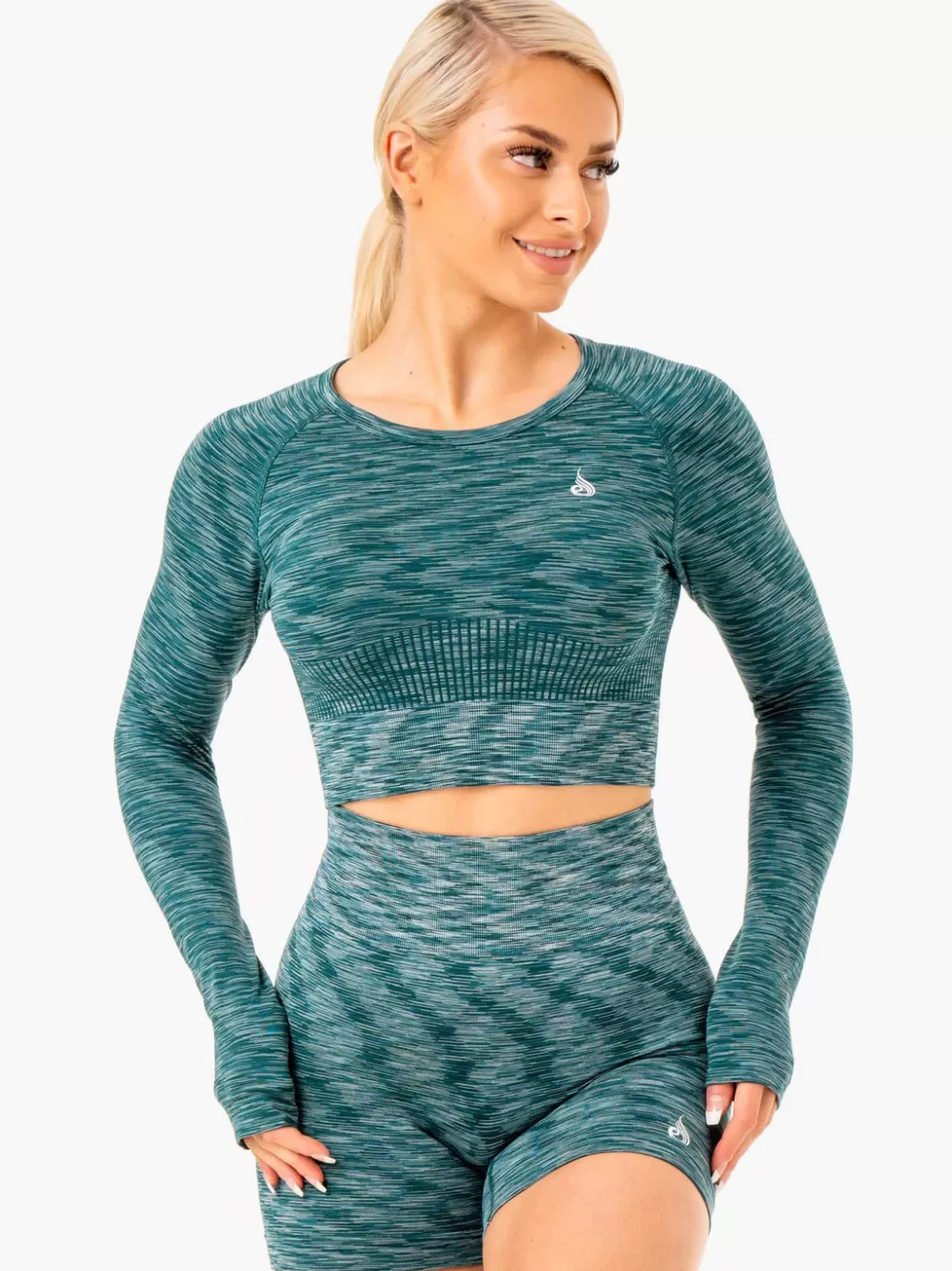 Fashion Evolve Seamless Long Sleeve Top Womens Tops