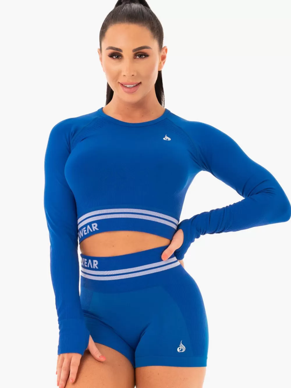 Online Freestyle Seamless Long Sleeve Crop Womens Tops