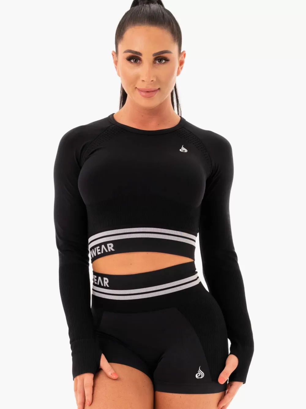 Outlet Freestyle Seamless Long Sleeve Crop Womens Tops