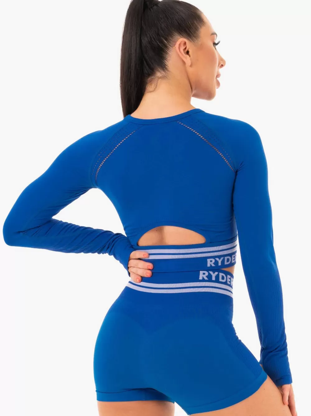 Online Freestyle Seamless Long Sleeve Crop Womens Tops