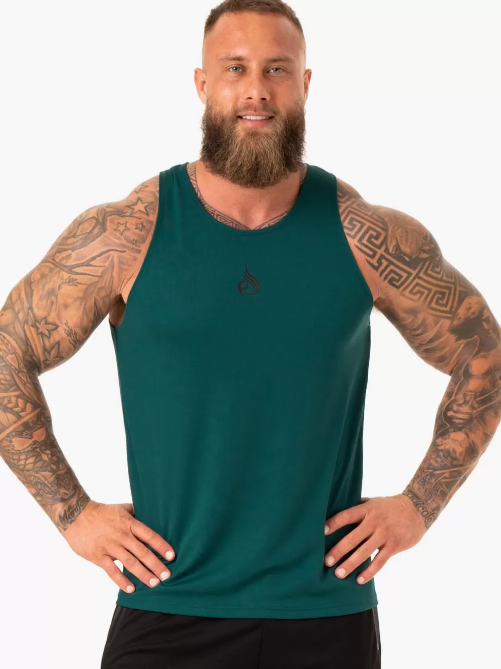 Fashion Heighten Mesh Regular Tank Mens Tops