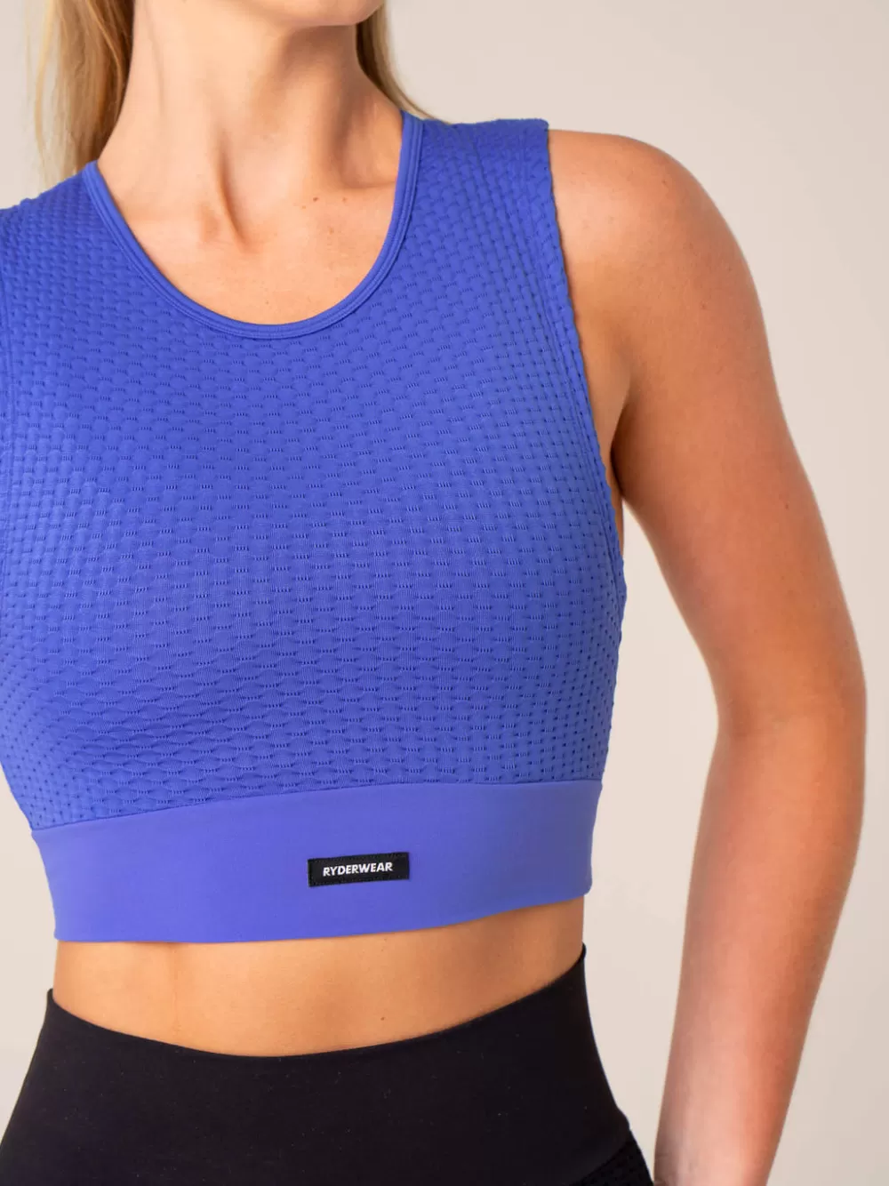 Fashion Honeycomb Seamless Tank Womens Tops