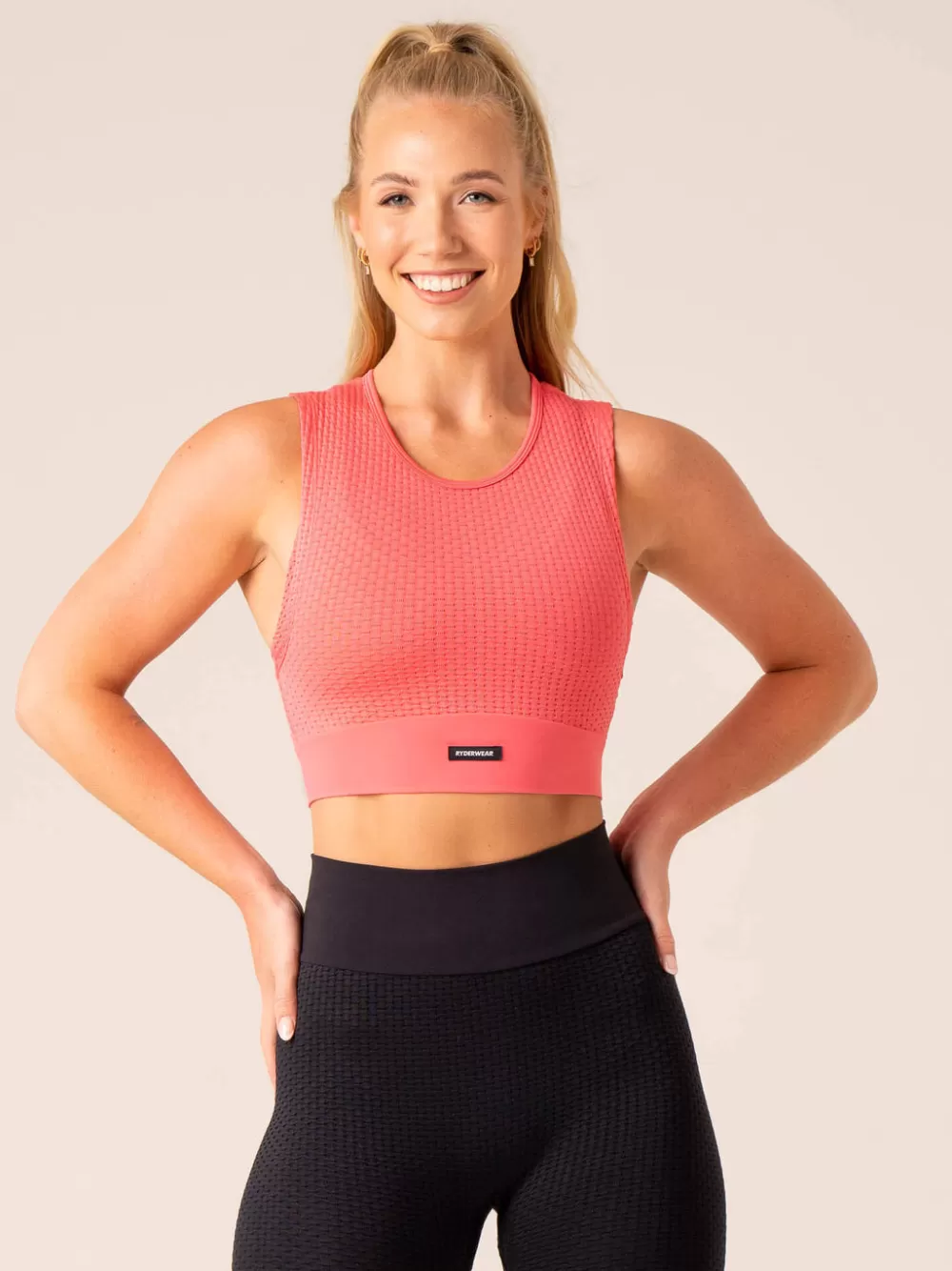 Store Honeycomb Seamless Tank Womens Tops