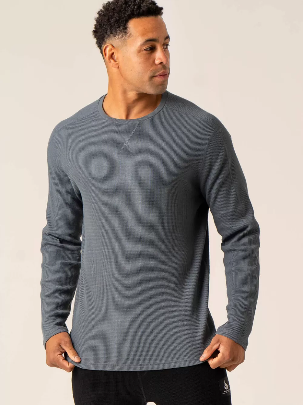 Cheap Men'S Waffle Lounge Crew Neck Mens Tops