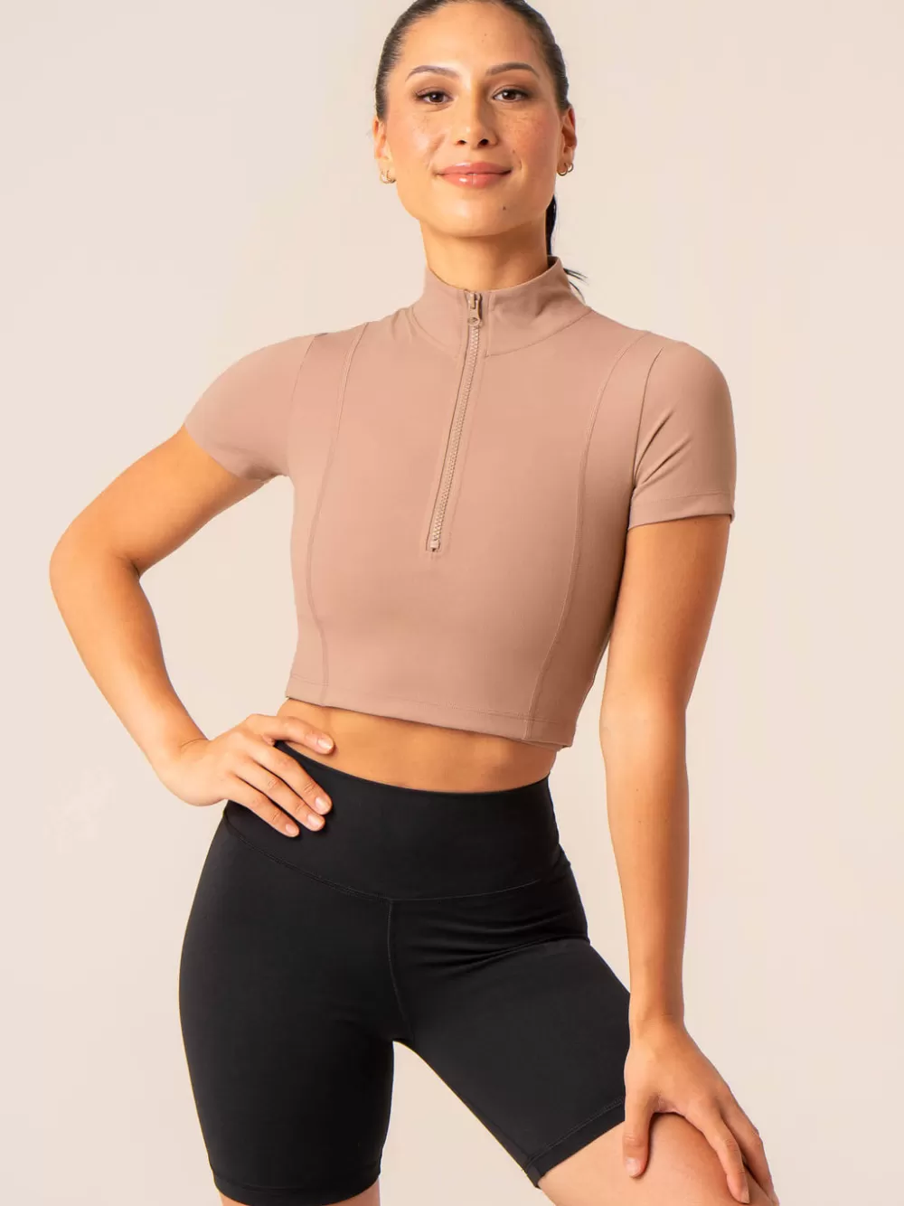 Best Sale Nkd Half Zip Fitted T-Shirt Womens Tops