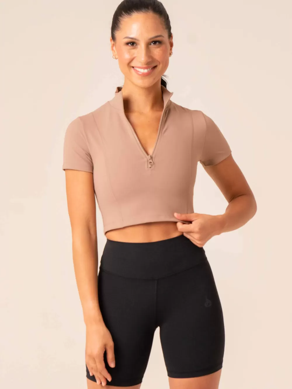 Best Sale Nkd Half Zip Fitted T-Shirt Womens Tops