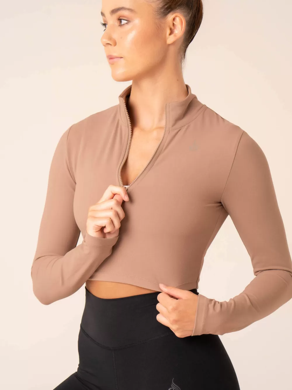 Online Nkd Half Zip Long Sleeve Top Womens Tops