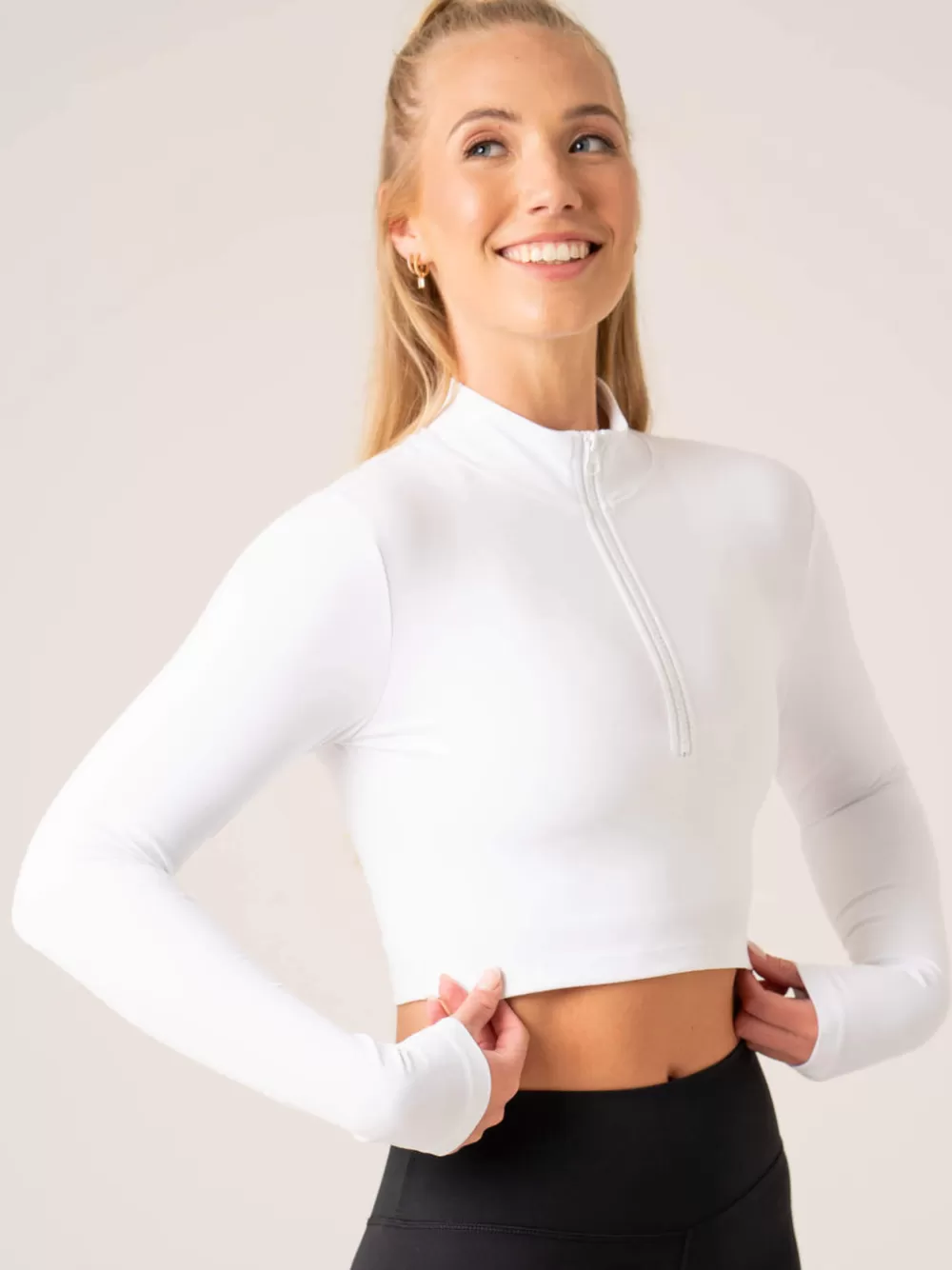 Best Nkd Half Zip Long Sleeve Top Womens Tops