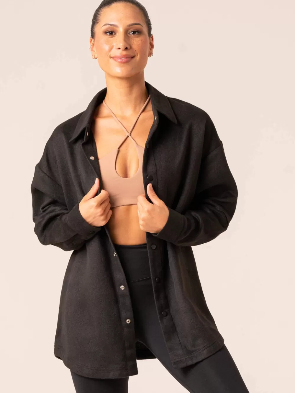 Flash Sale Oversized Shacket Womens Tops