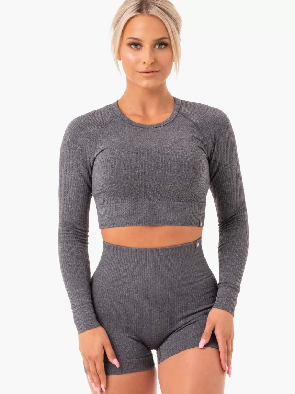 Store Rib Seamless Long Sleeve Top Womens Tops