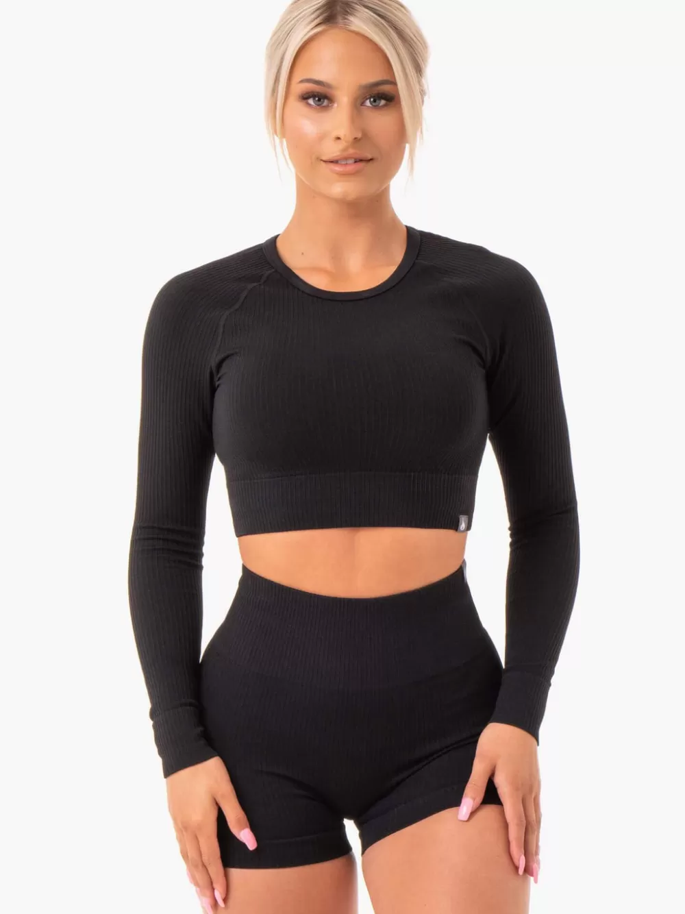 Best Sale Rib Seamless Long Sleeve Top Womens Tops