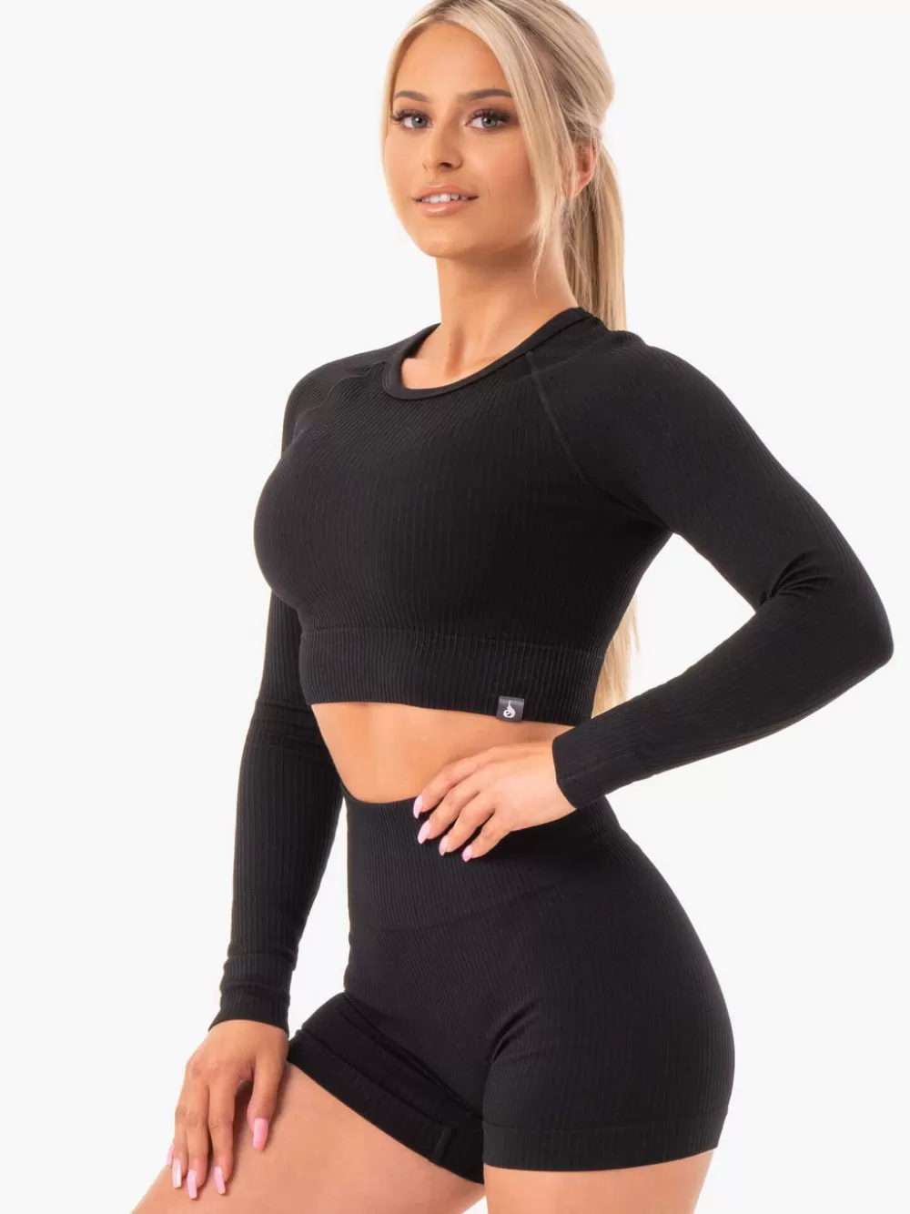 Best Sale Rib Seamless Long Sleeve Top Womens Tops