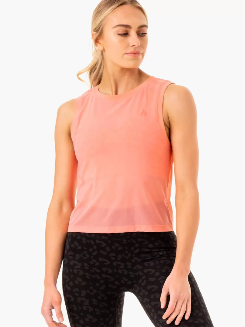 Fashion Ultra Mesh Tank Womens Tops