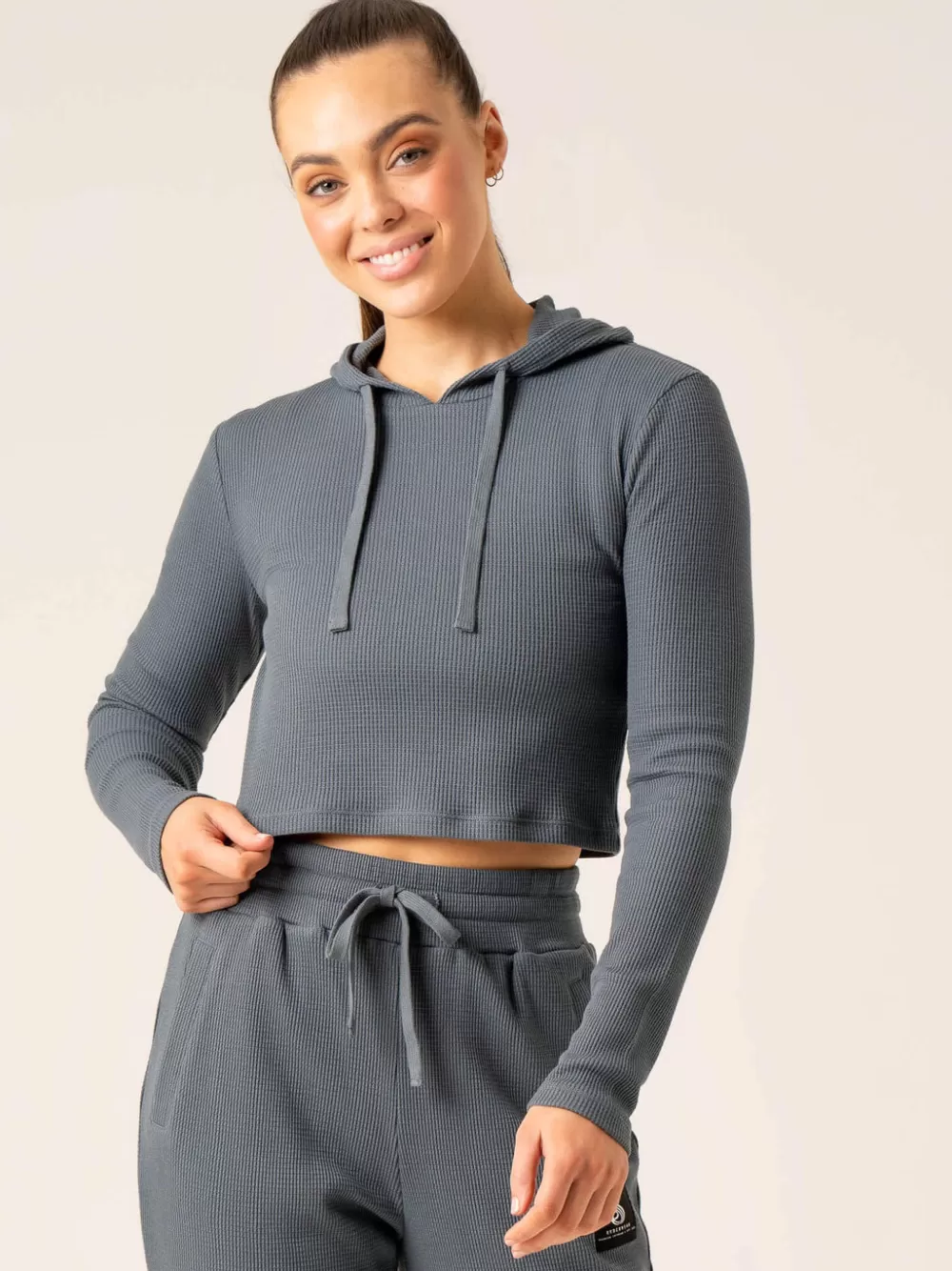 Online Women'S Waffle Lounge Hoodie Womens Tops